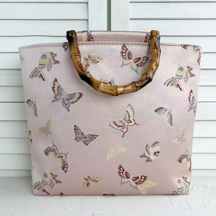 Handcrafted bag with bamboo handles Bowlift