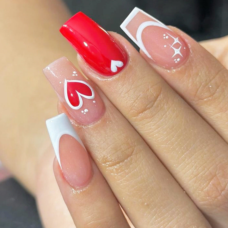 Heart-Themed Press-On Nails Bowlift
