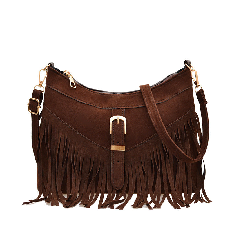 WoSuede Fringe Crossbody Bag Bowlift