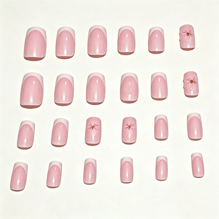 Floral Accent Press-On Nails Bowlift
