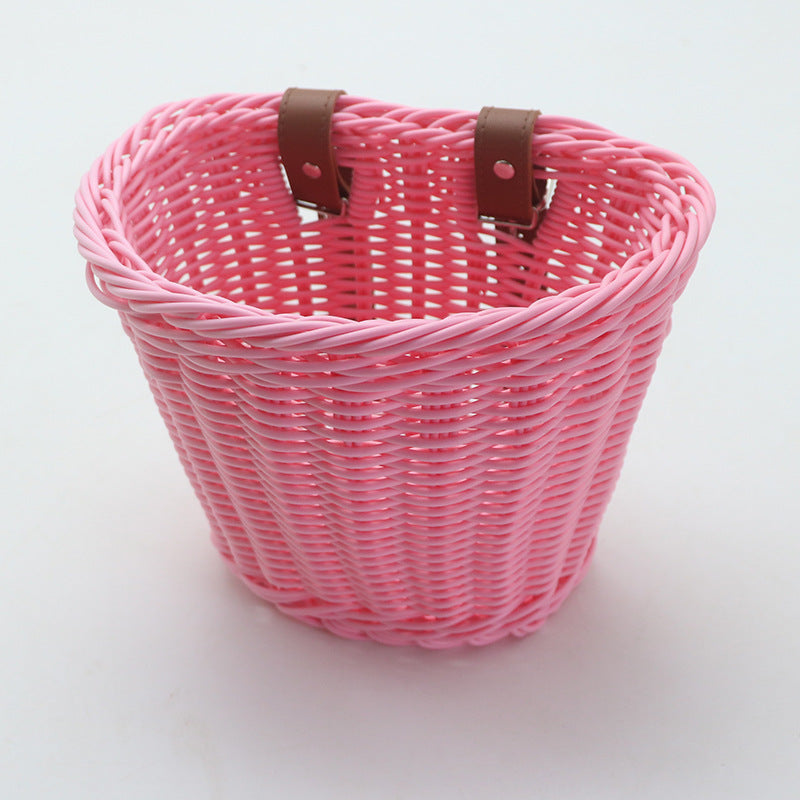 Decorative Woven Storage Basket with Leather Handles Bowlift