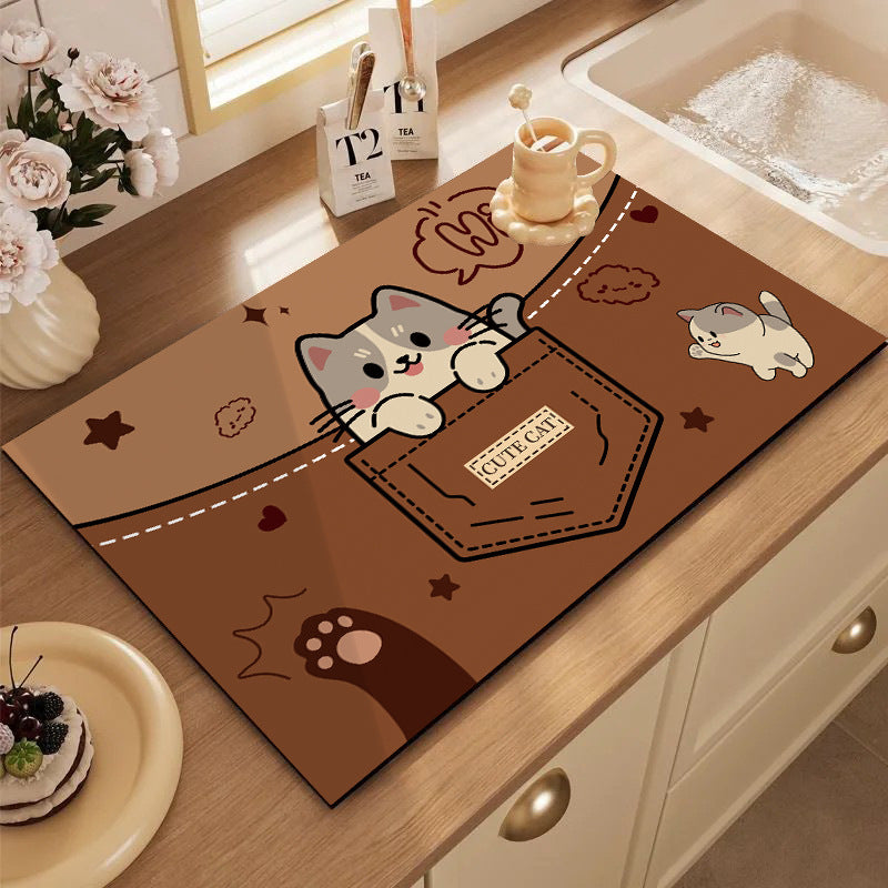 Cute Cartoon Dog Kitchen Mat Bowlift