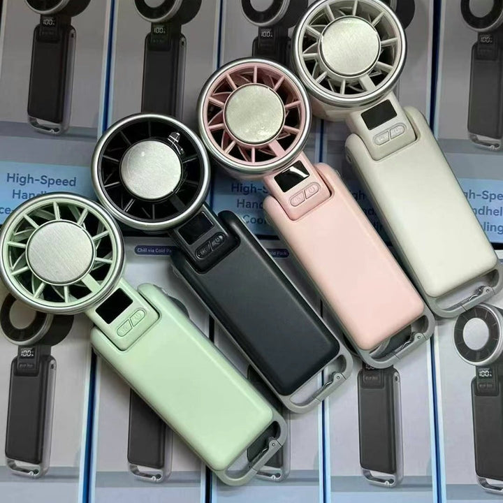 Ladies Portable High-Performance Mini Fan with LCD Display Bowlift