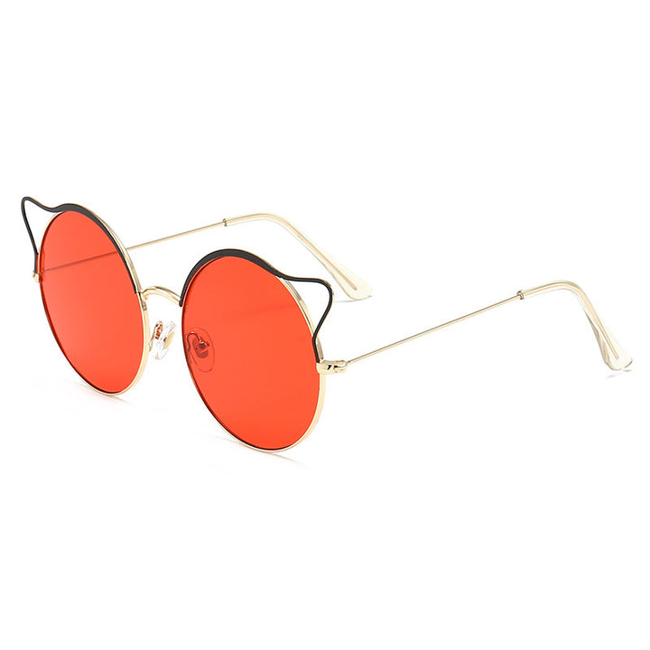 Fashionable Cat-Eye Sunglasses with Mirrored Lenses Bowlift