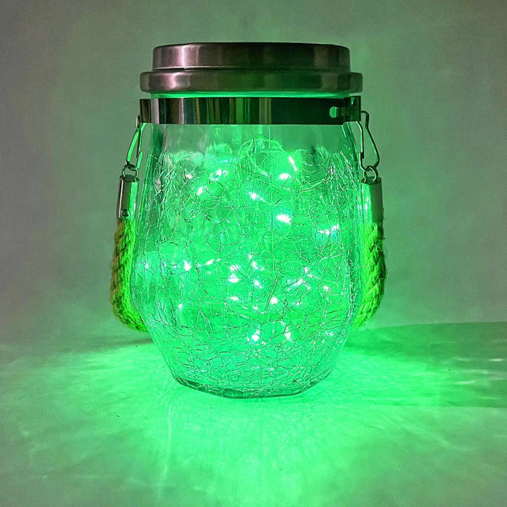 BowLift | Contemporary Creative Crackle Glass Bottle Star Decor LED Solar String Light For Outdoor Patio