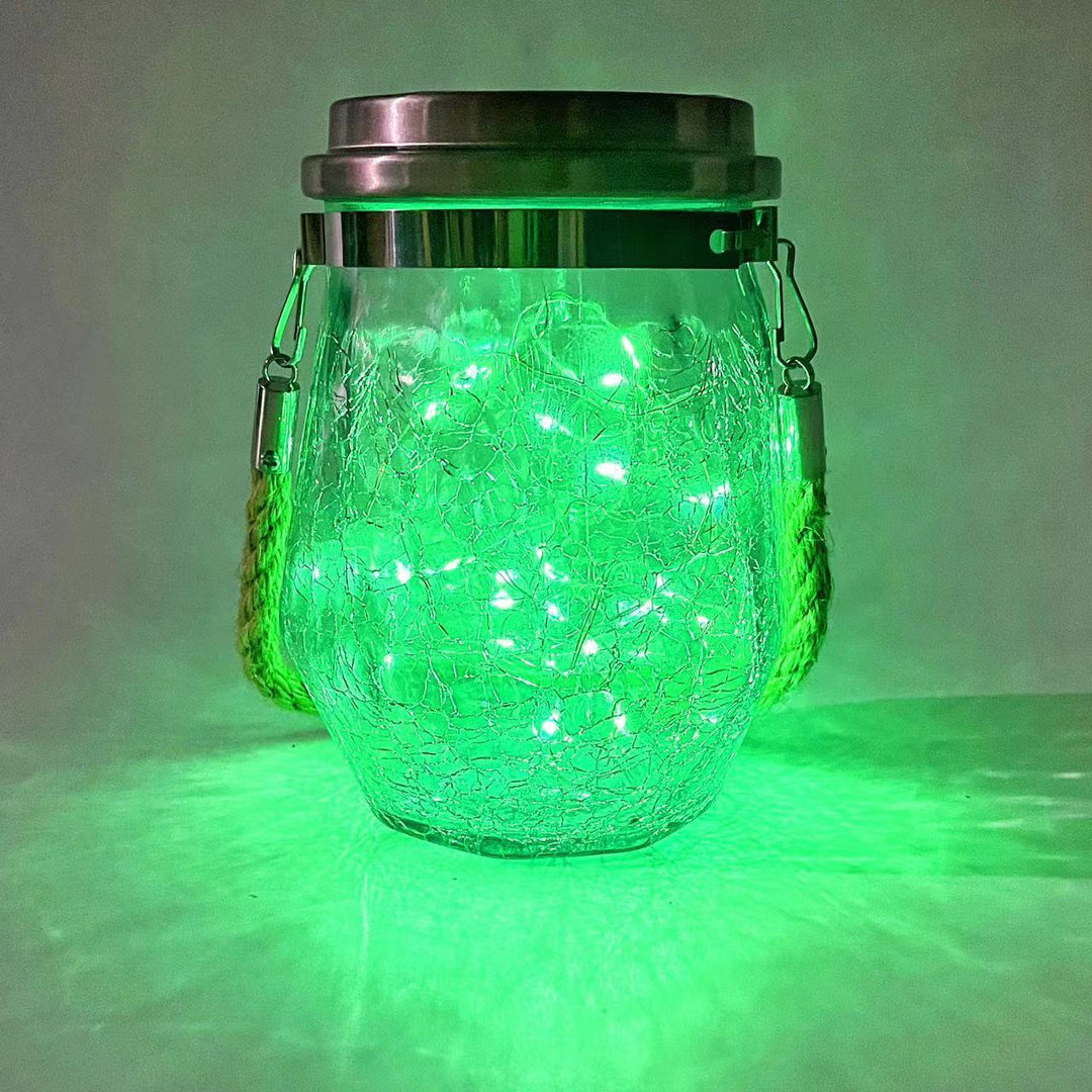 Contemporary Creative Crackle Glass Bottle Star Decor LED Solar String Light For Outdoor Patio | Bowlift