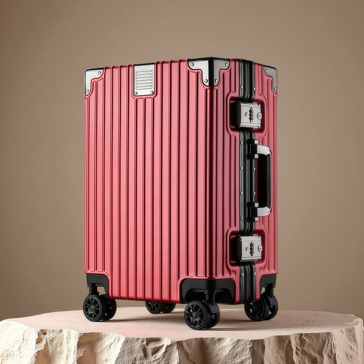 Hard Shell Trolley With Double Safety Lock And Silent 360-Degree Wheels Bowlift