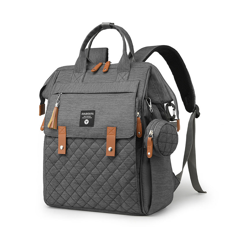 Multifunctional Quilted Diaper Backpack Bowlift