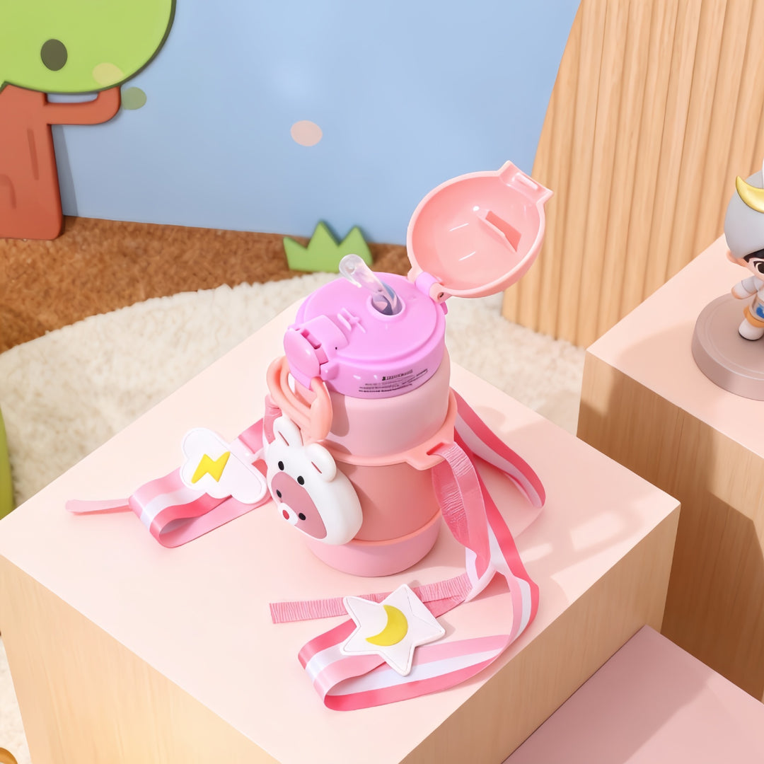 Women Insulated Water Bottle with Cute Rabbit Design Bowlift