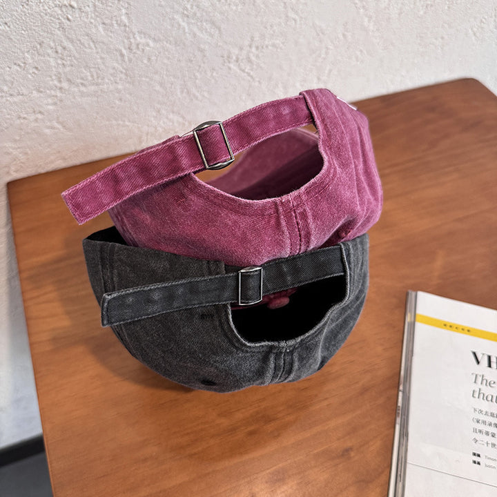 Women's Distressed Denim Adjustable Cap Bowlift