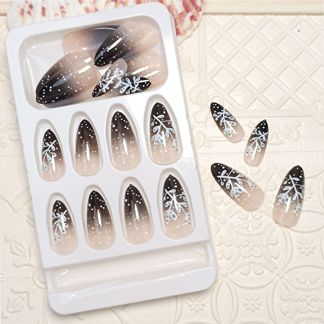 Elegant Ombre Floral Press-On Nail Set Bowlift