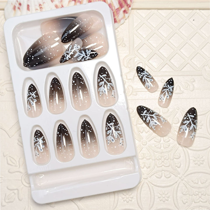 Elegant Ombre Floral Press-On Nail Set Bowlift