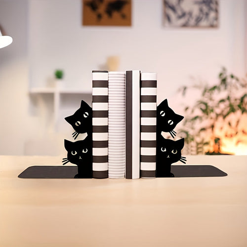 Cat-Themed Decorative Bookends