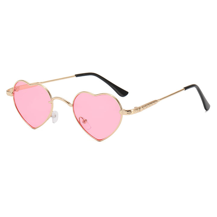 Women's Heart-Shaped Sunglasses with Delicate Metal Frame Bowlift