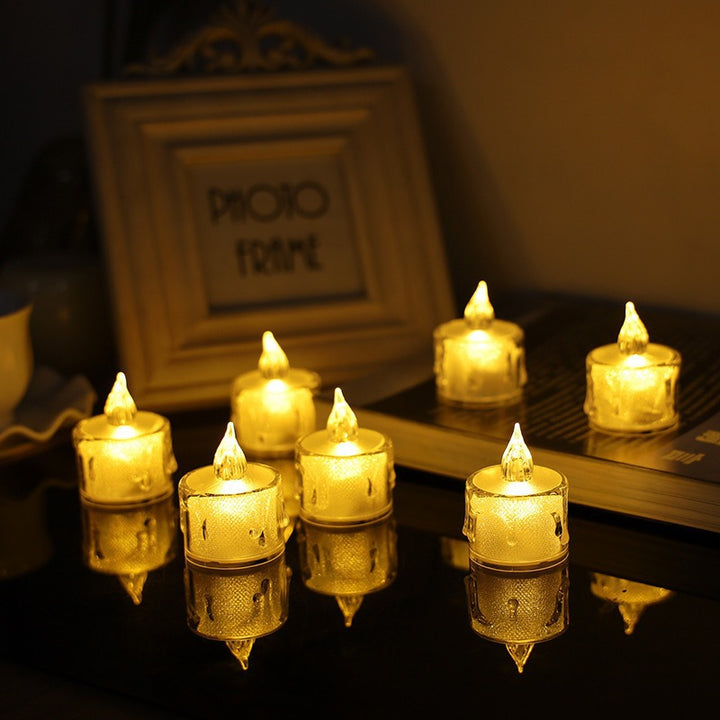 Decorative Flameless LED Tealight Candle Set with Realistic Dripping-Wax Glass Holders Bowlift