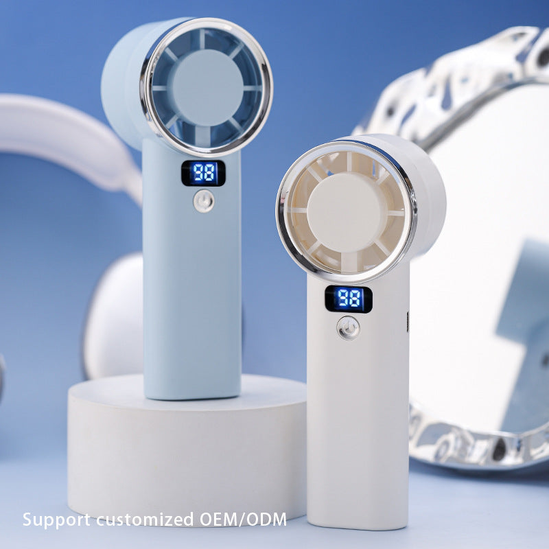 Unisex handheld fan with digital display and five speed levels Bowlift