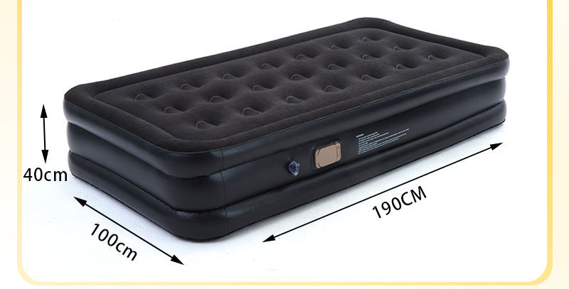 automatic inflate double flocked air mattress with integrated electric pump and raised edge comfort Bowlift