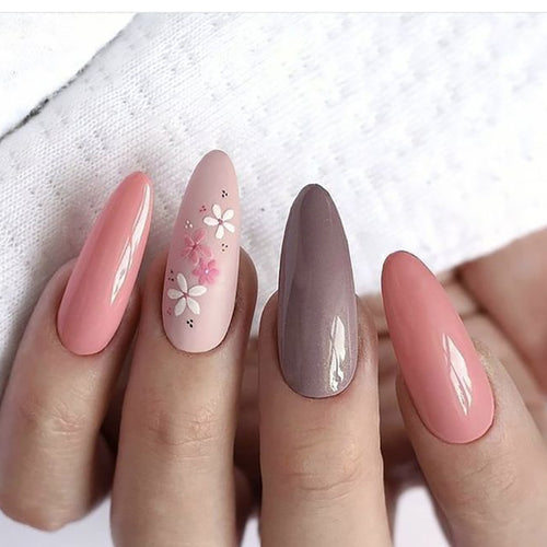 Floral Design Stiletto Nail Set Bowlift