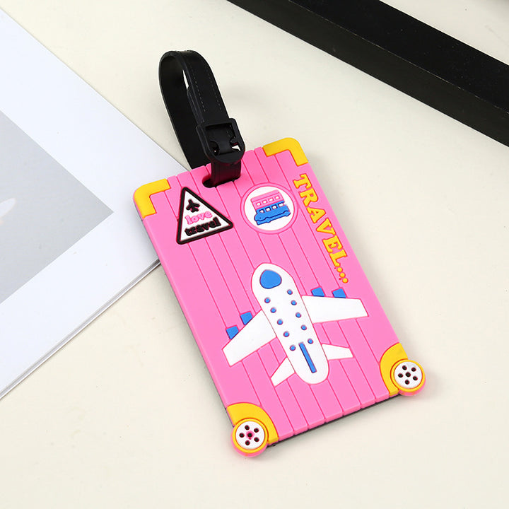 silicone travel luggage tag world map airplane design with adjustable strap Bowlift