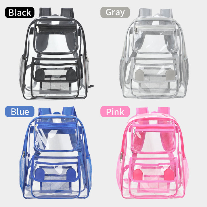 Transparent backpack with multiple compartments Bowlift