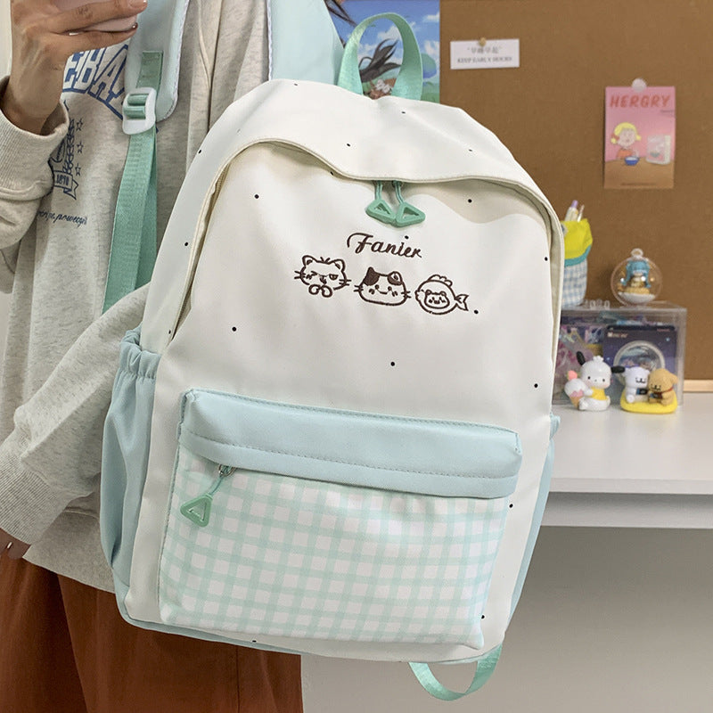 Cute Animal Embroidered Backpack Bowlift