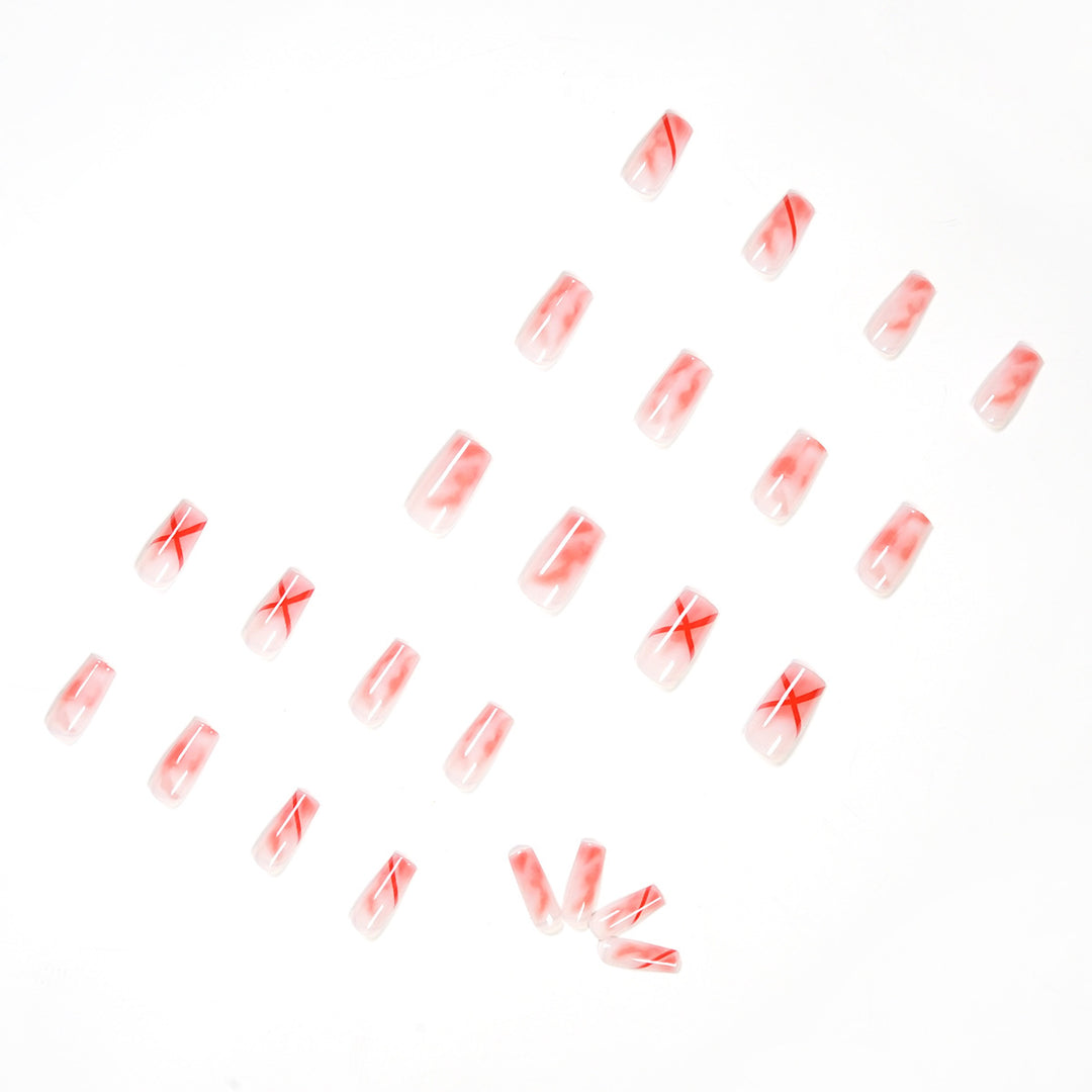 Artfully designed acrylic nails with marbled and decorative effects Bowlift
