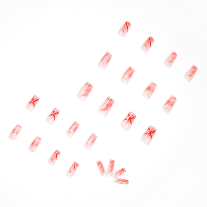 Artfully designed acrylic nails with marbled and decorative effects Bowlift