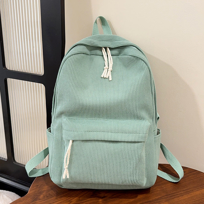 Corduroy Textured Drawstring Backpack