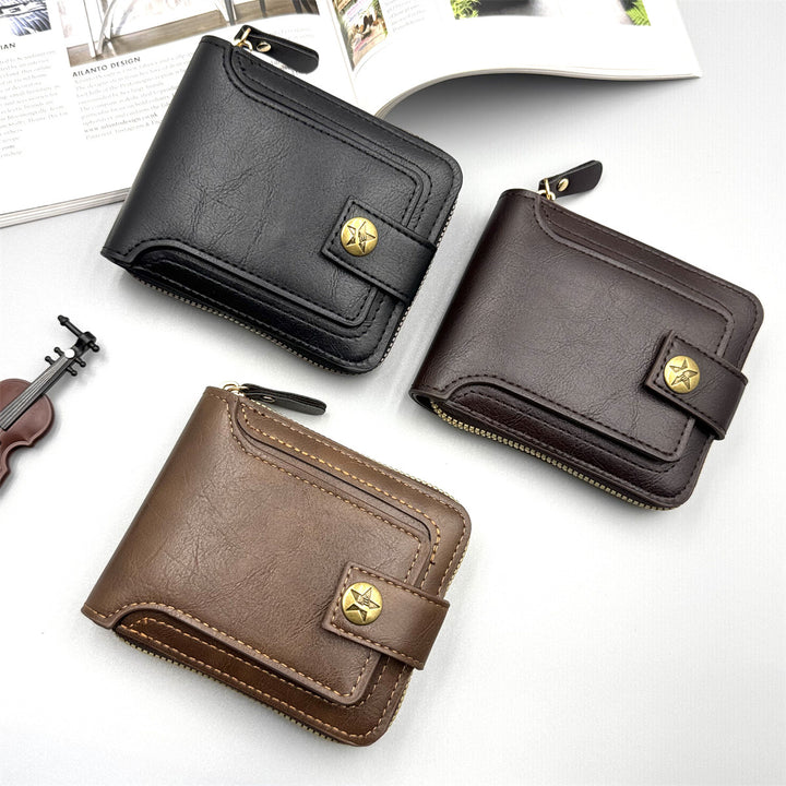 Stylish Leather Zippered Wallet