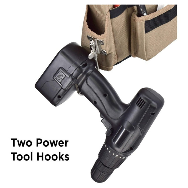 Multifunctional tool carrier with adjustable carrying strap Bowlift