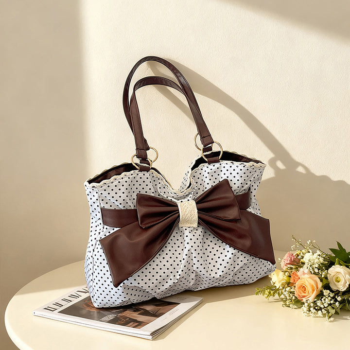 WoBow-Embellished Polka Dot Handbag Bowlift