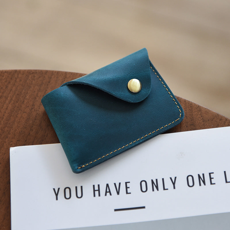 Premium Leather Buttoned Cardholder Bowlift