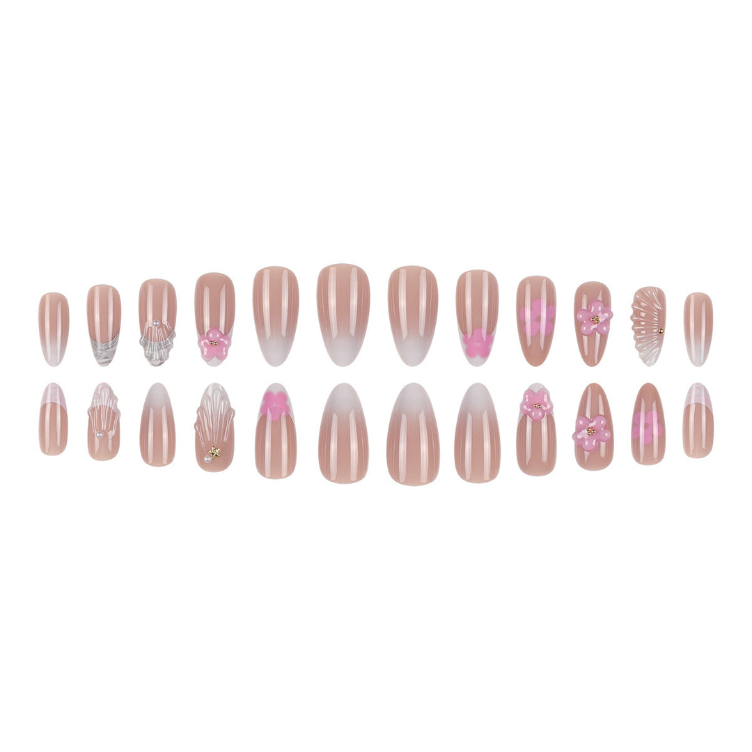 Floral-Designed Press-On Nails Bowlift
