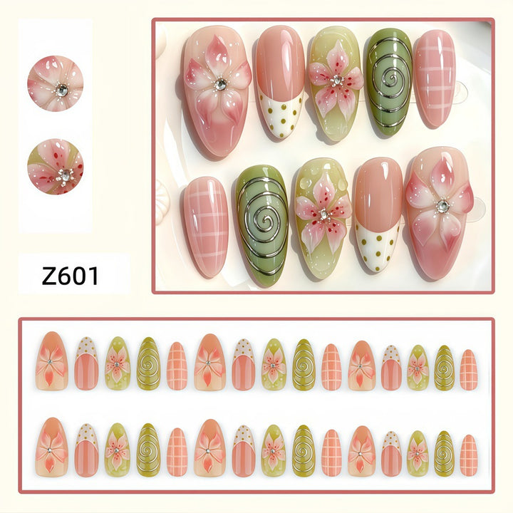 Artificial Nails in Floral Flower Design Bowlift
