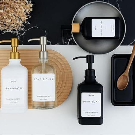 Refillable Luxury Pump Dispenser Set for Hand Wash and Dish Soap Bowlift