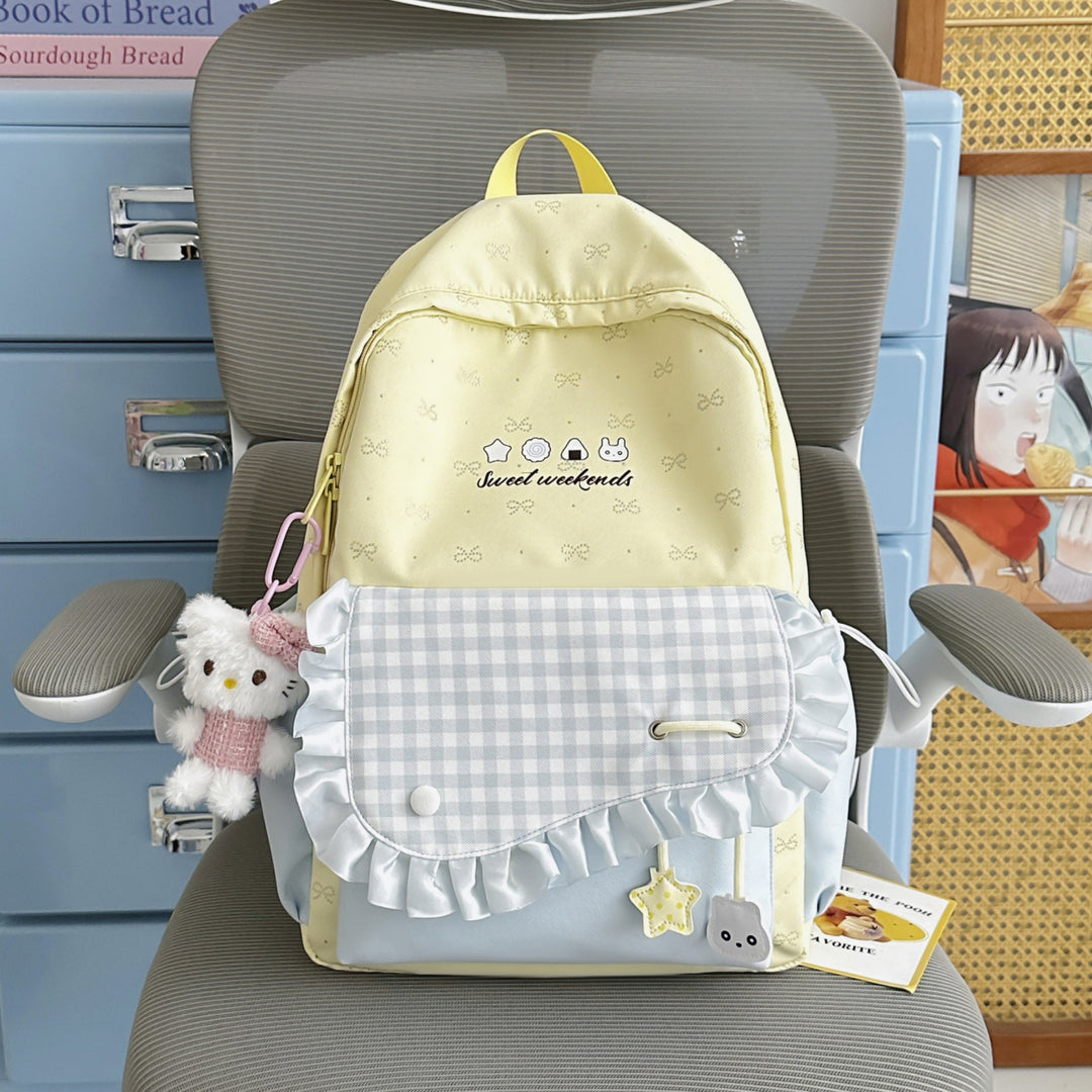 Playful Ruffled Design Backpack