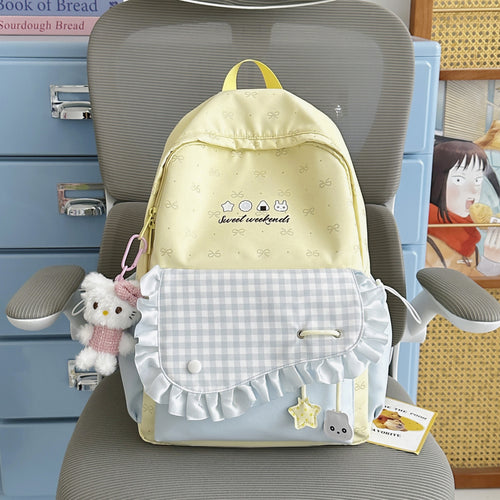 Playful Ruffled Design Backpack
