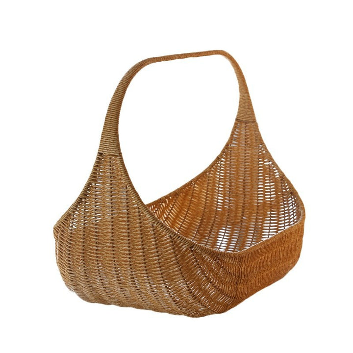 Handcrafted Curved Woven Storage Basket Bowlift