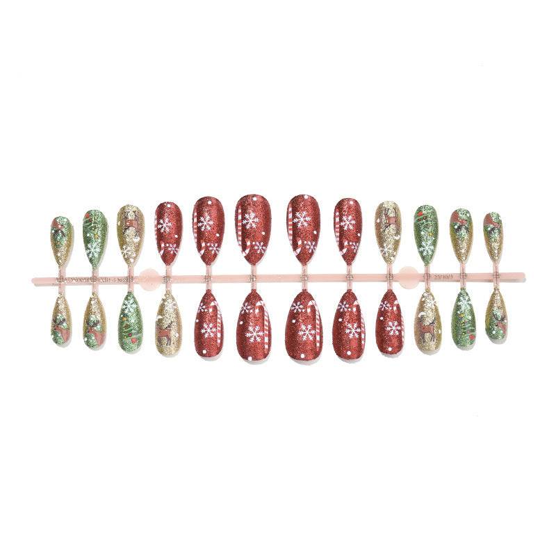 Festive Artificial Nail Set with Winter Motifs Bowlift