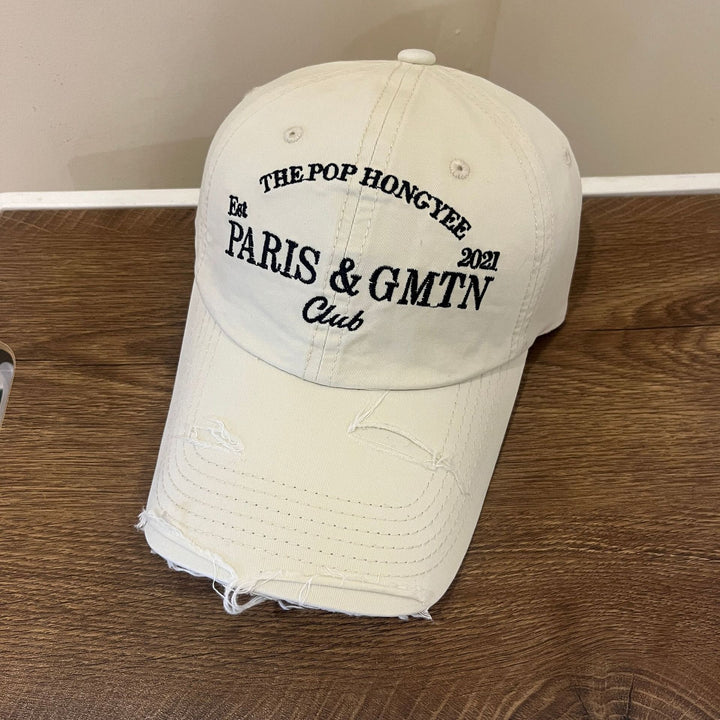 Men's Distressed Cotton Twill Baseball Cap Bowlift