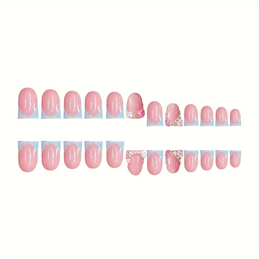 Floral Embellished Press-On Nails Bowlift