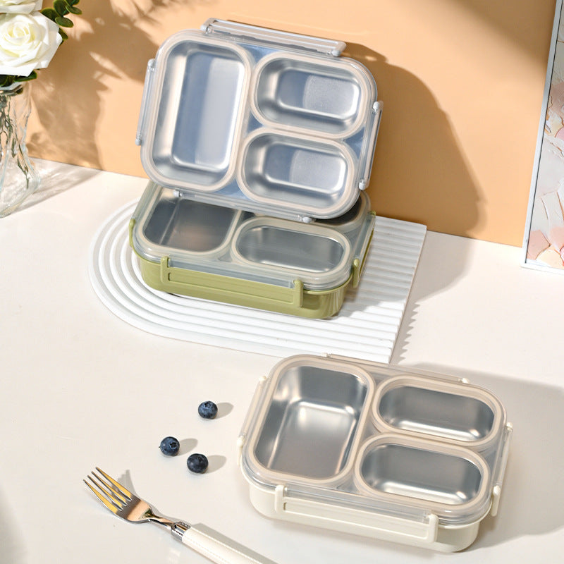 Three-Compartment Stainless Steel Bento Lunchbox Bowlift