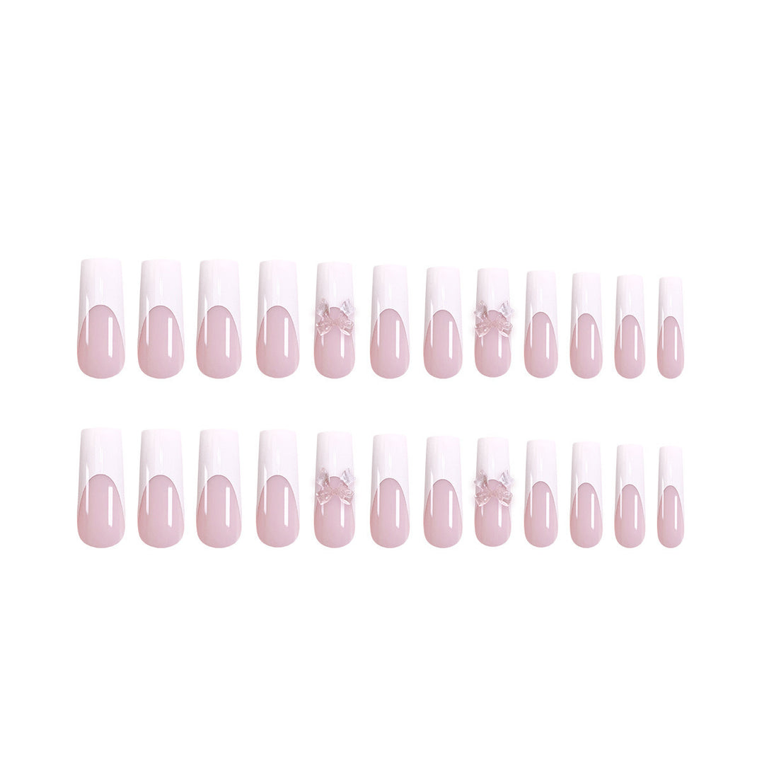 Artificial nails with 3D flower decoration Bowlift