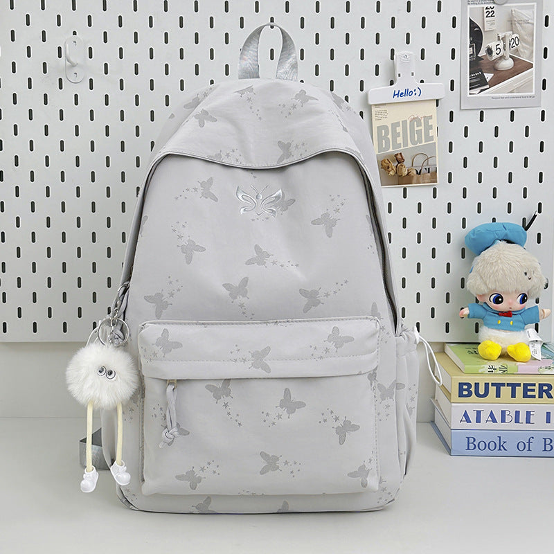 Charming Butterfly Print School Backpack