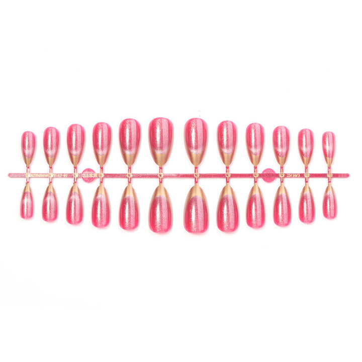 Acrylic nail set with elegant gold tips Bowlift