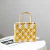 Stylish, Braided Handbag with Unique Checkered Pattern Bowlift