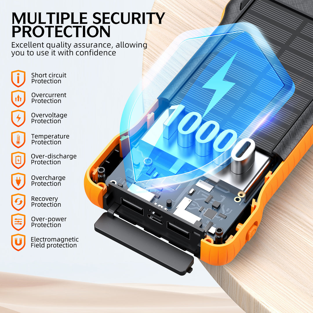Solar Powerbank with Integrated LED Light Bowlift