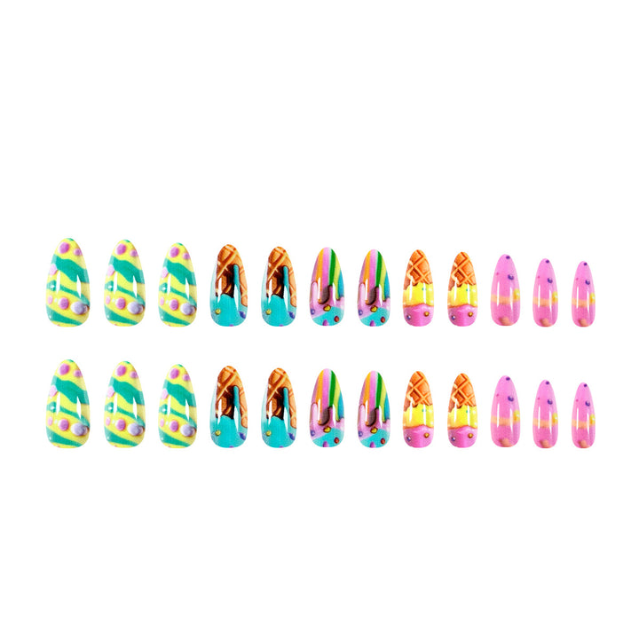 Artistic nail art in ice cream design Bowlift