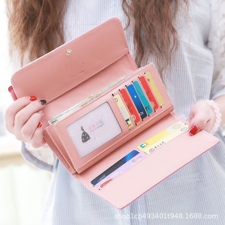 Quilted Long Wallet Clutch with Card Organizer and Coin Compartment Bowlift