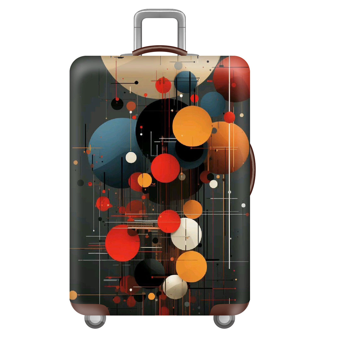 Unisex large hard shell suitcase with sturdy trolley handle and elastic motif protective cover superhero design Bowlift
